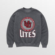 UTAH UTES SATURDAY SEAL PREMIUM FLEECE DROP SHOULDER CREWNECK PULLOVER