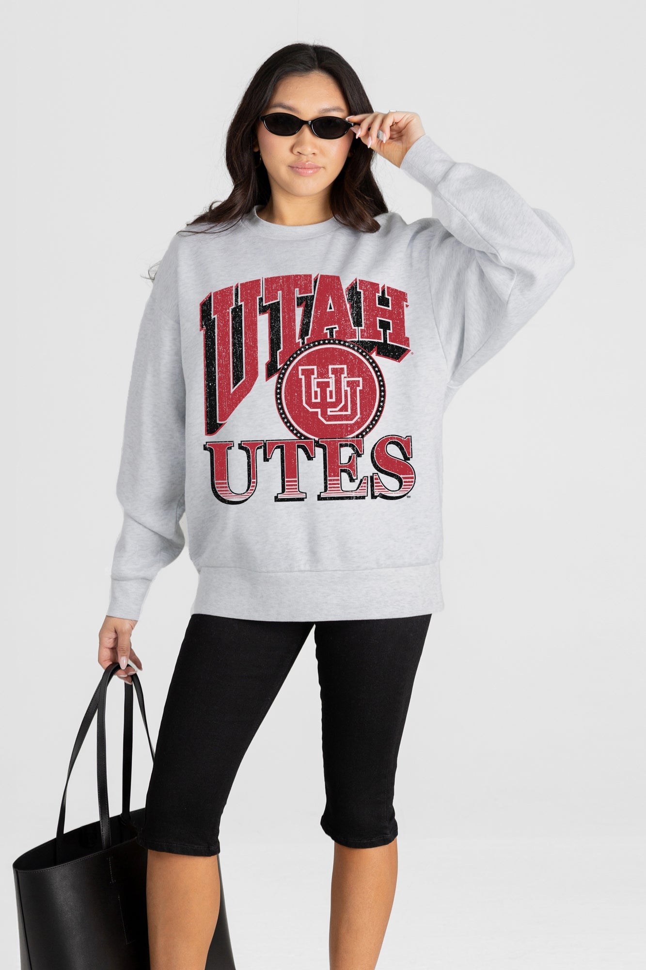 UTAH UTES GAME ON PREMIUM FLEECE DROP SHOULDER CREWNECK PULLOVER