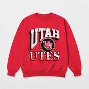 UTAH UTES MAIN CHARACTER PREMIUM FLEECE DROP SHOULDER CREWNECK PULLOVER