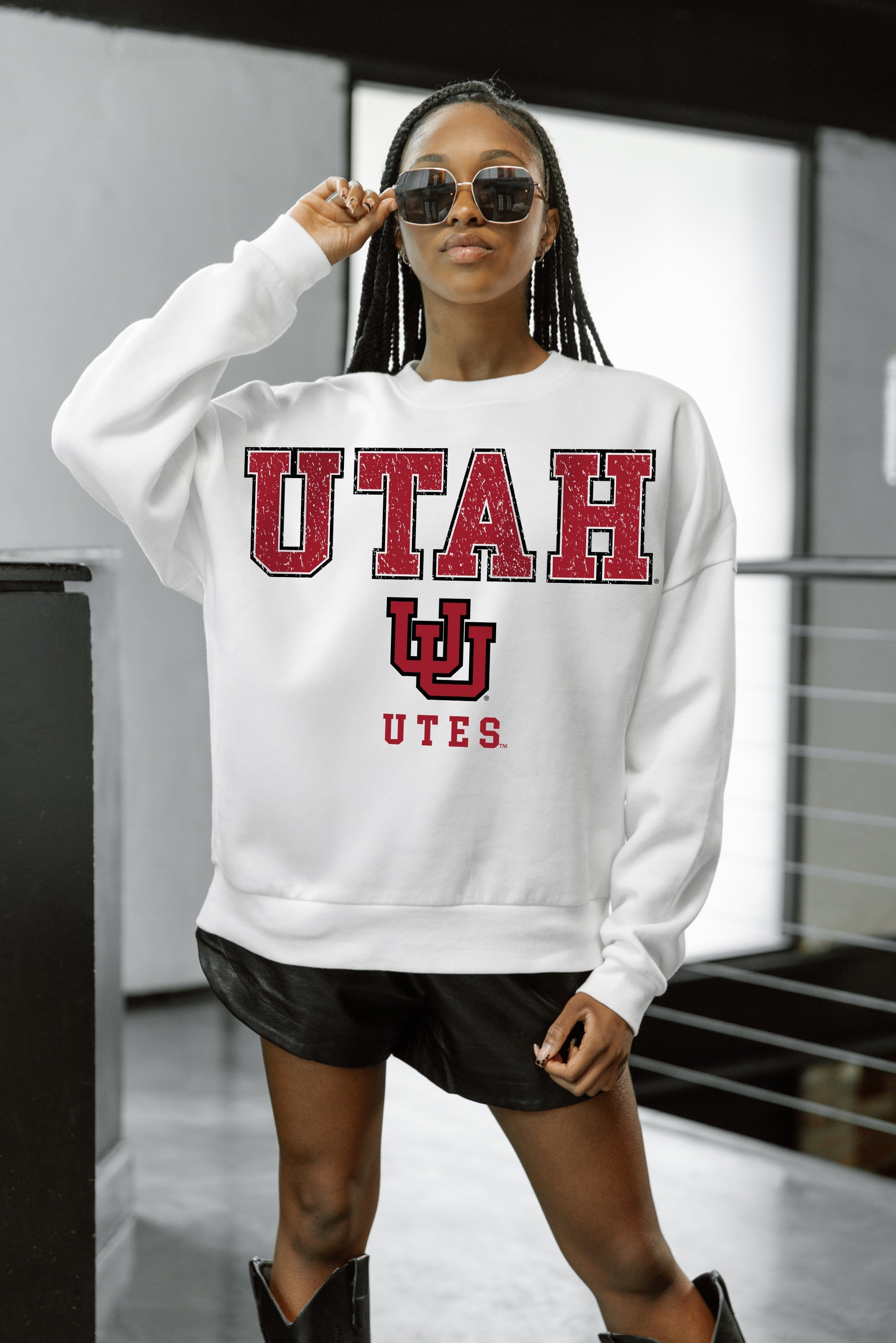 UTAH UTES FREESTYLE PREMIUM FLEECE CREWNECK PULLOVER