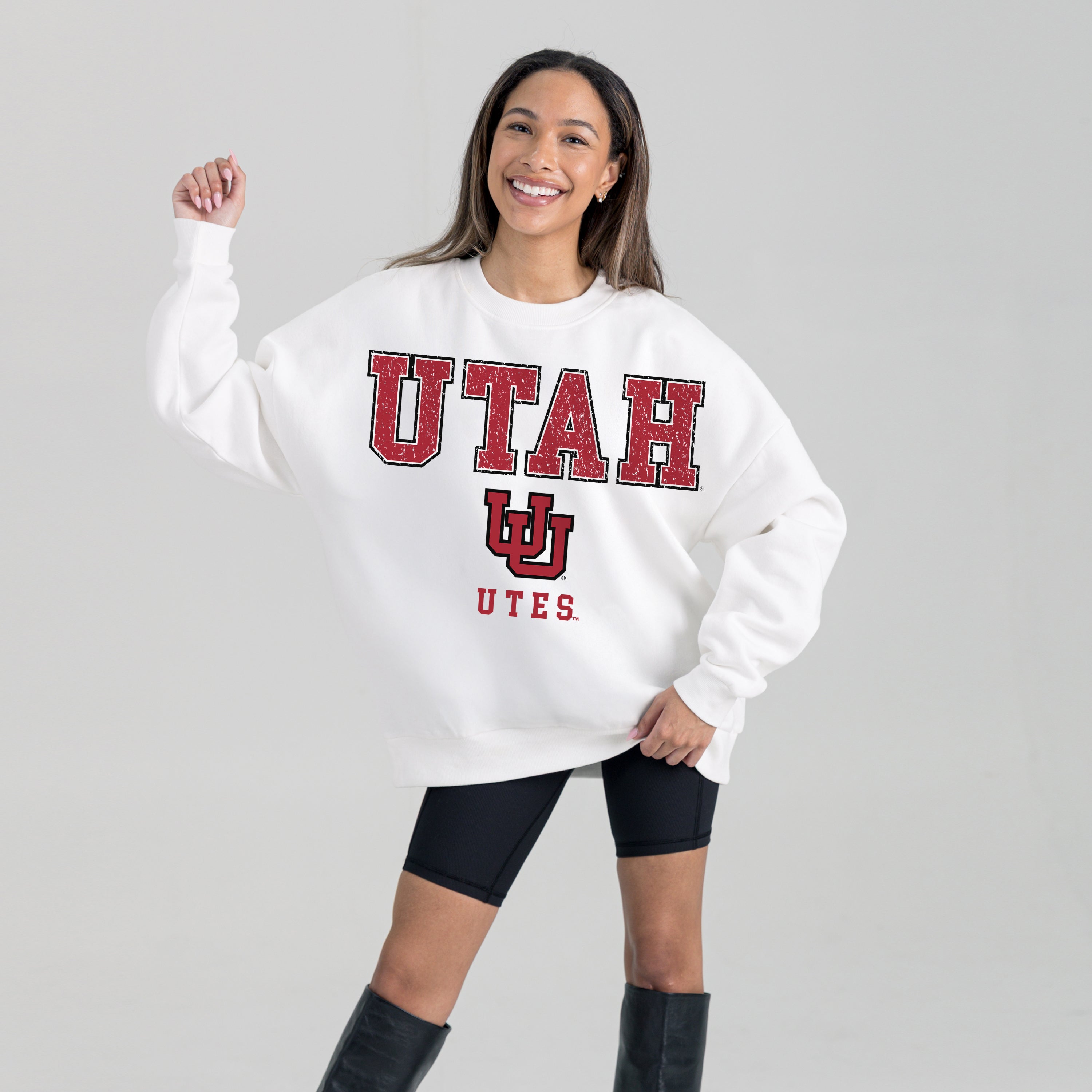 UTAH UTES FREESTYLE PREMIUM FLEECE CREWNECK PULLOVER