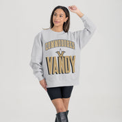 VANDERBILT COMMODORES FIERCE FOCUS PREMIUM FLEECE DROP SHOULDER CREWNECK PULLOVER