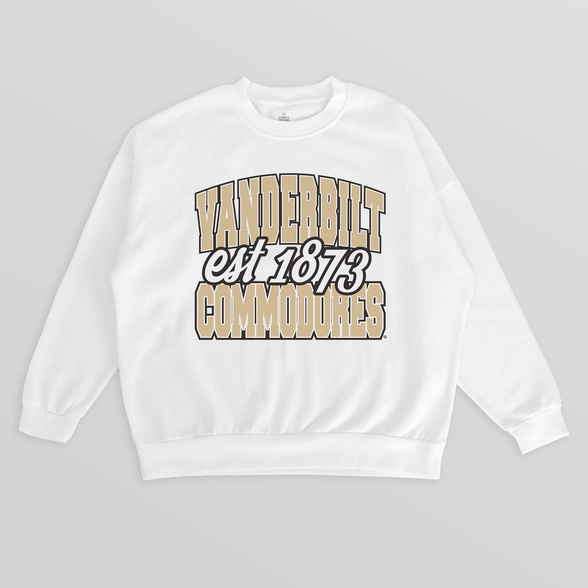 VANDERBILT COMMODORES FADED FORMATION PREMIUM FLEECE DROP SHOULDER CREWNECK PULLOVER