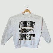 VANDERBILT COMMODORES PENNANT PRIDE PREMIUM FLEECE DROP SHOULDER CREWNECK PULLOVER