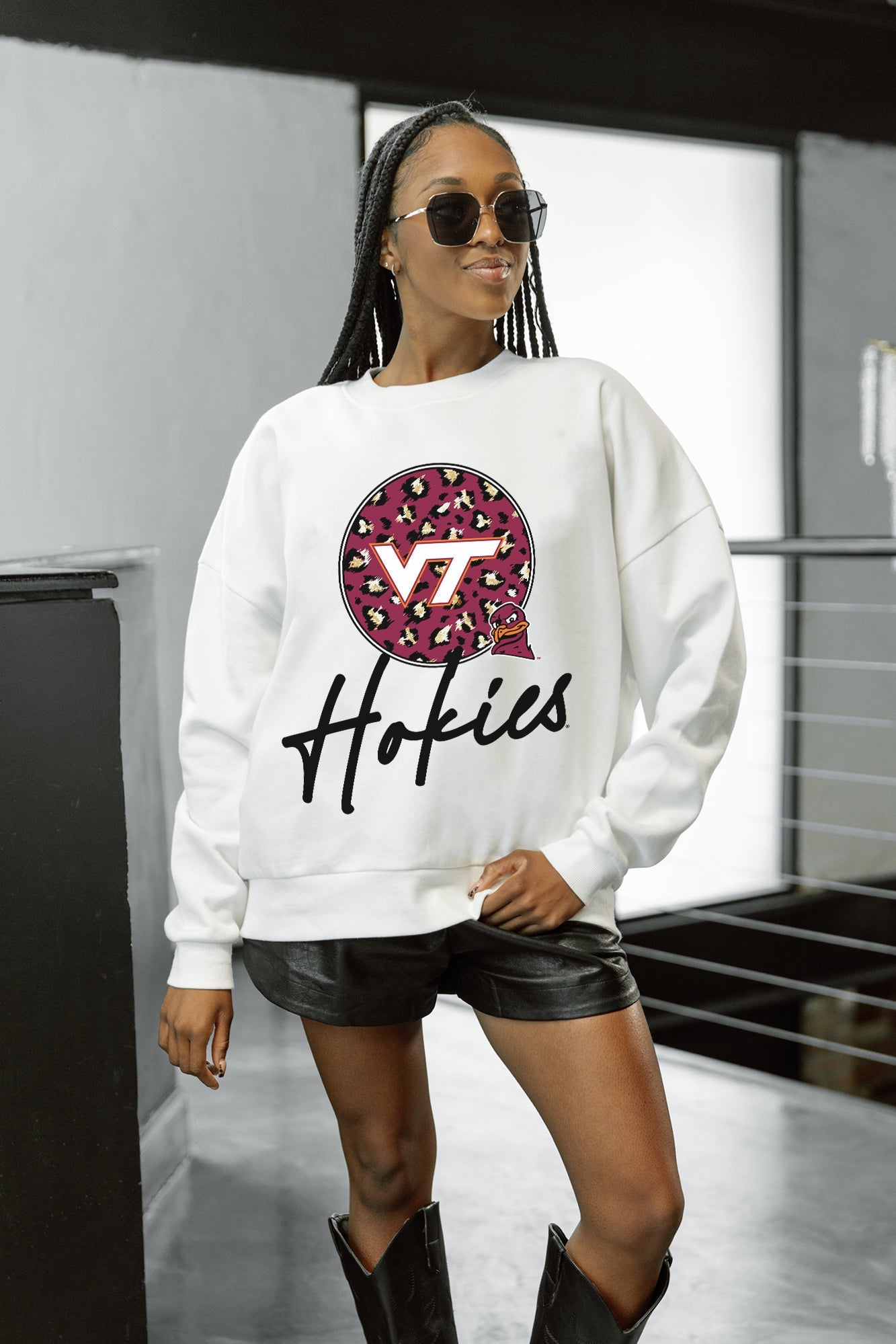 VIRGINIA TECH HOKIES WILD BREAKTHROUGH PREMIUM FLEECE CREWNECK PULLOVER