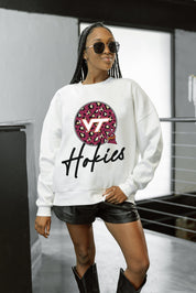 VIRGINIA TECH HOKIES WILD BREAKTHROUGH PREMIUM FLEECE CREWNECK PULLOVER