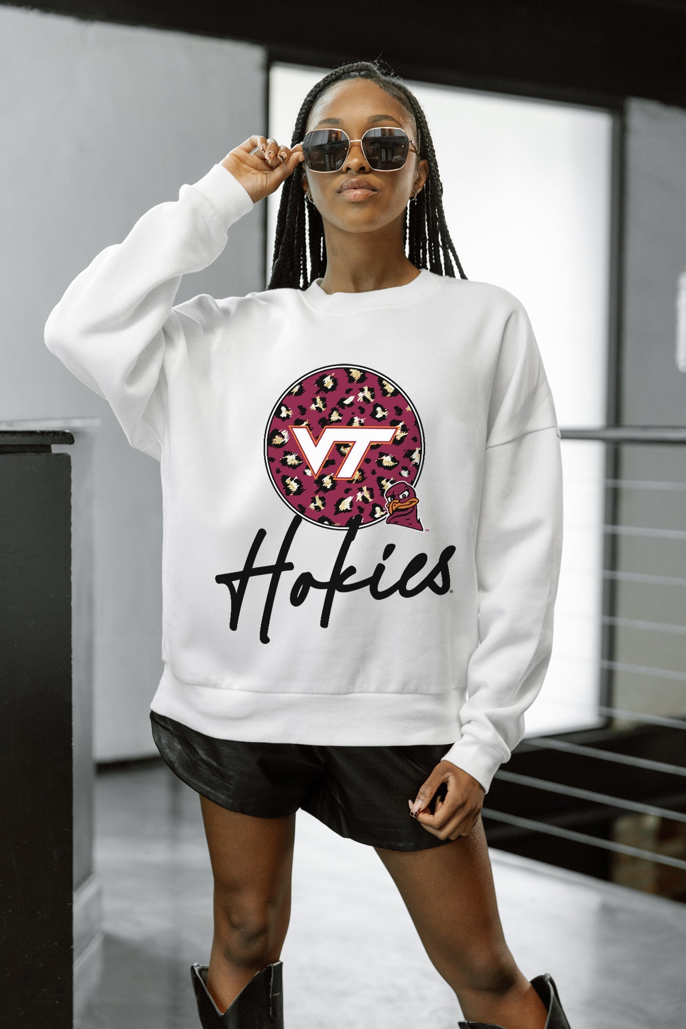 VIRGINIA TECH HOKIES WILD BREAKTHROUGH PREMIUM FLEECE CREWNECK PULLOVER