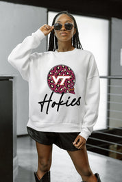 VIRGINIA TECH HOKIES WILD BREAKTHROUGH PREMIUM FLEECE CREWNECK PULLOVER