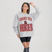 VIRGINIA TECH HOKIES FIERCE FOCUS PREMIUM FLEECE DROP SHOULDER CREWNECK PULLOVER