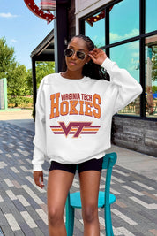 VIRGINIA TECH HOKIES SWIFT STRIKE PREMIUM FLEECE DROP SHOULDER CREWNECK PULLOVER