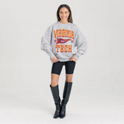 VIRGINIA TECH HOKIES PENNANT PRIDE PREMIUM FLEECE DROP SHOULDER CREWNECK PULLOVER