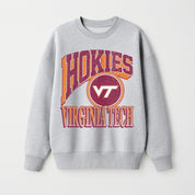 VIRGINIA TECH HOKIES GAME ON PREMIUM FLEECE DROP SHOULDER CREWNECK PULLOVER