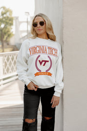 VIRGINIA TECH HOKIES Having A Ball Fleece Crew Pullover By Madi Prewett Troutt