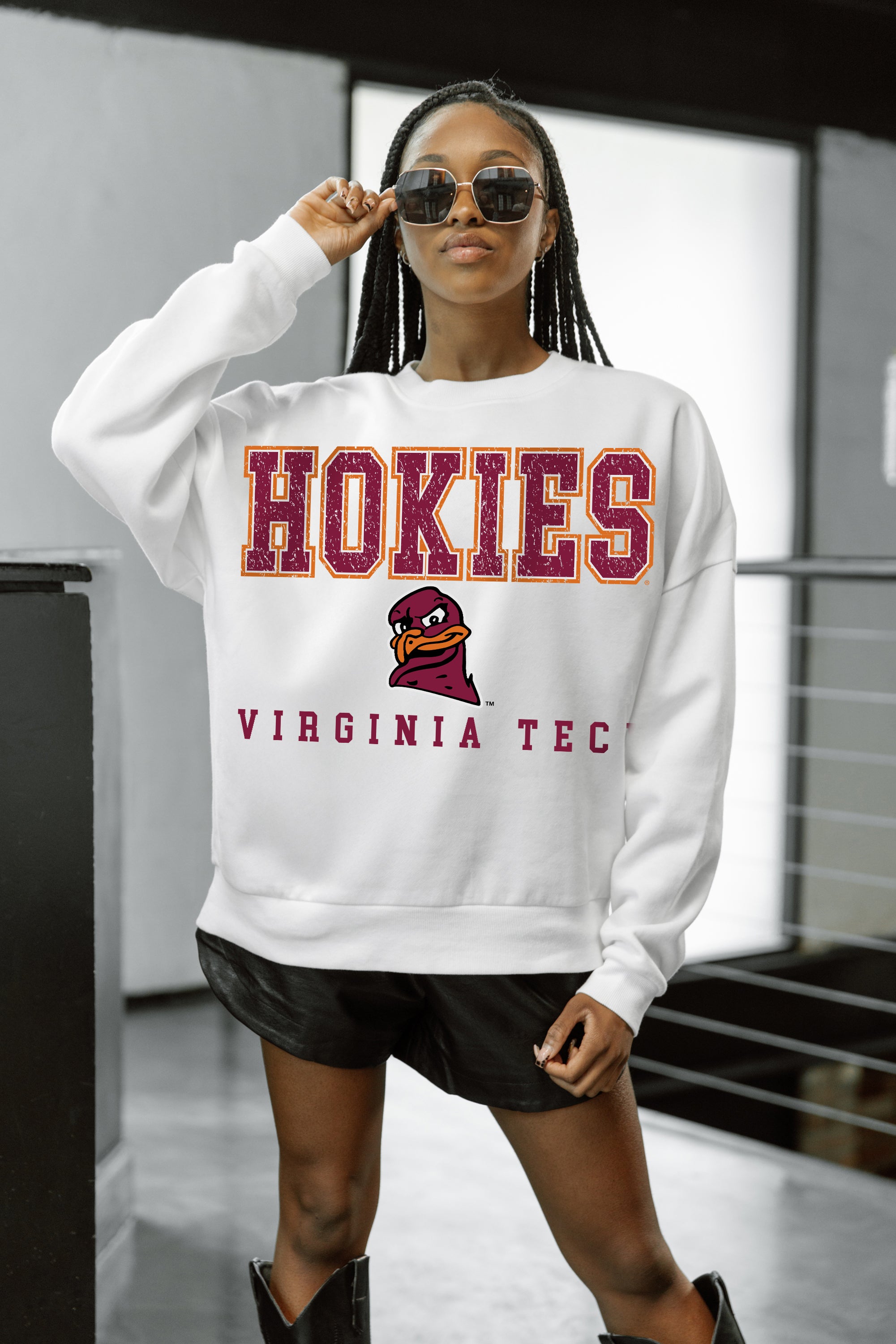 VIRGINIA TECH HOKIES Freestyle Fleece Drop-Shoulder Pullover