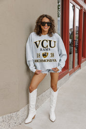 VIRGINIA COMMONWEALTH RAMS ALLEGIANCE PREMIUM FLEECE DROP SHOULDER CREWNECK PULLOVER