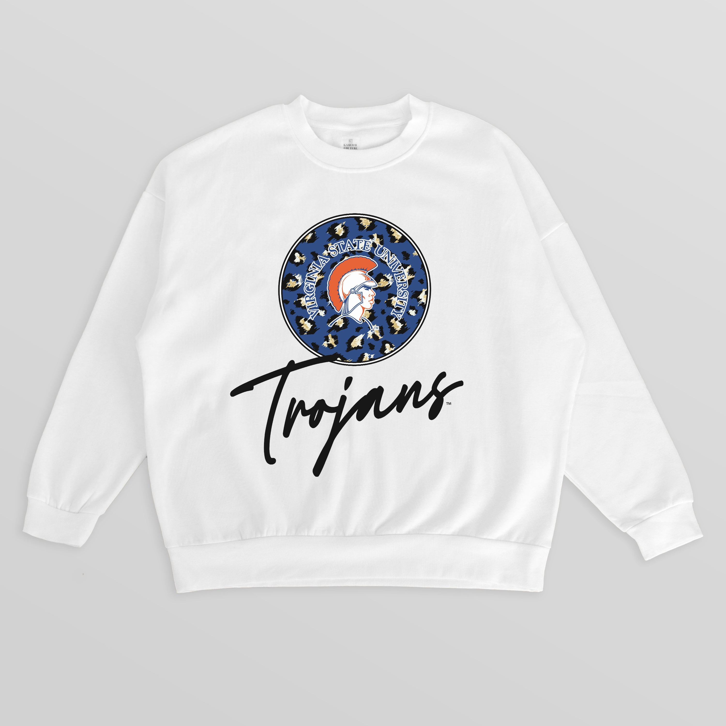 VIRGINIA STATE TROJANS WILD BREAKTHROUGH PREMIUM FLEECE CREWNECK PULLOVER