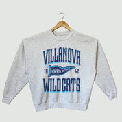 VILLANOVA WILDCATS PENNANT PRIDE PREMIUM FLEECE DROP SHOULDER CREWNECK PULLOVER