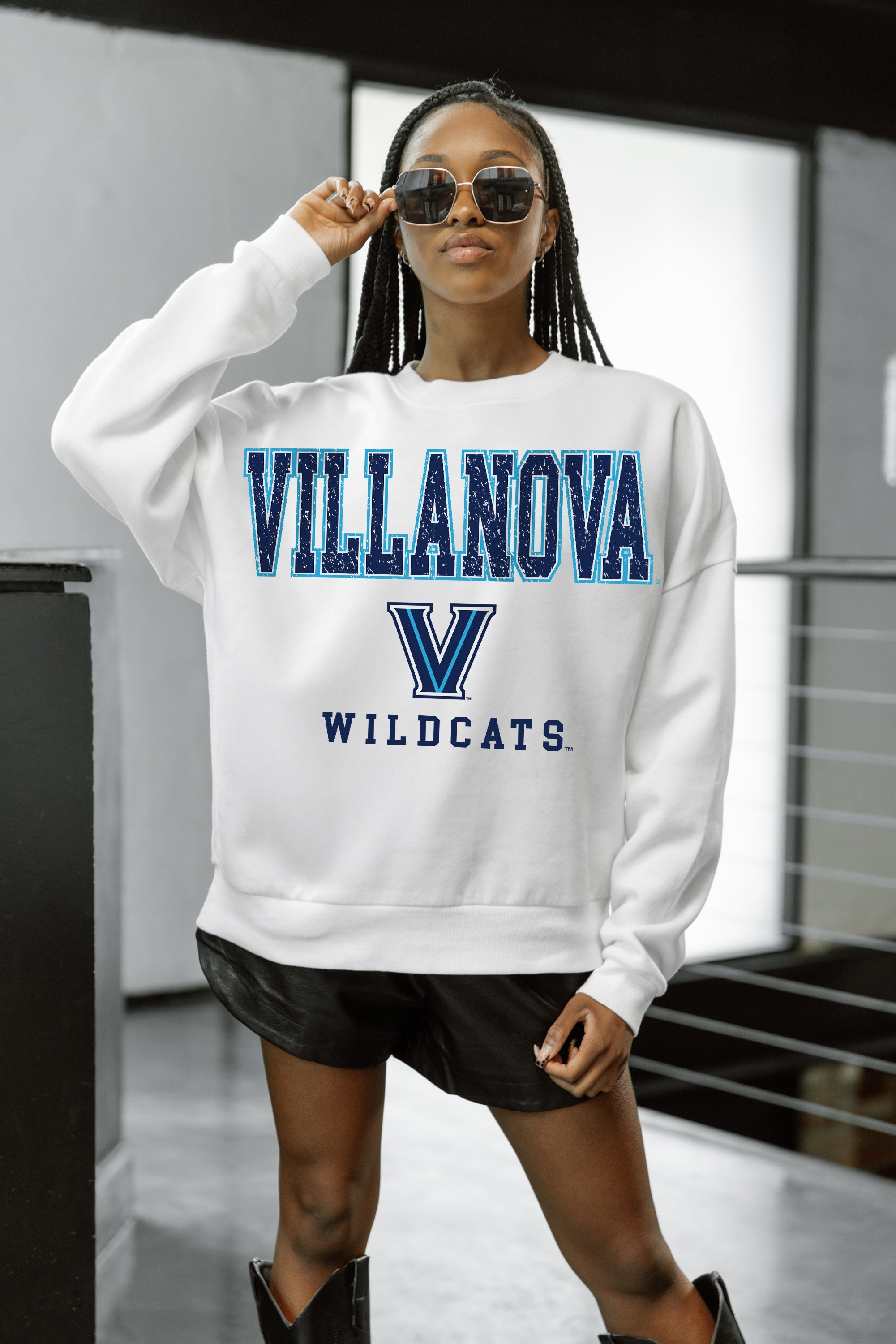 VILLANOVA WILDCATS FREESTYLE PREMIUM FLEECE CREWNECK PULLOVER