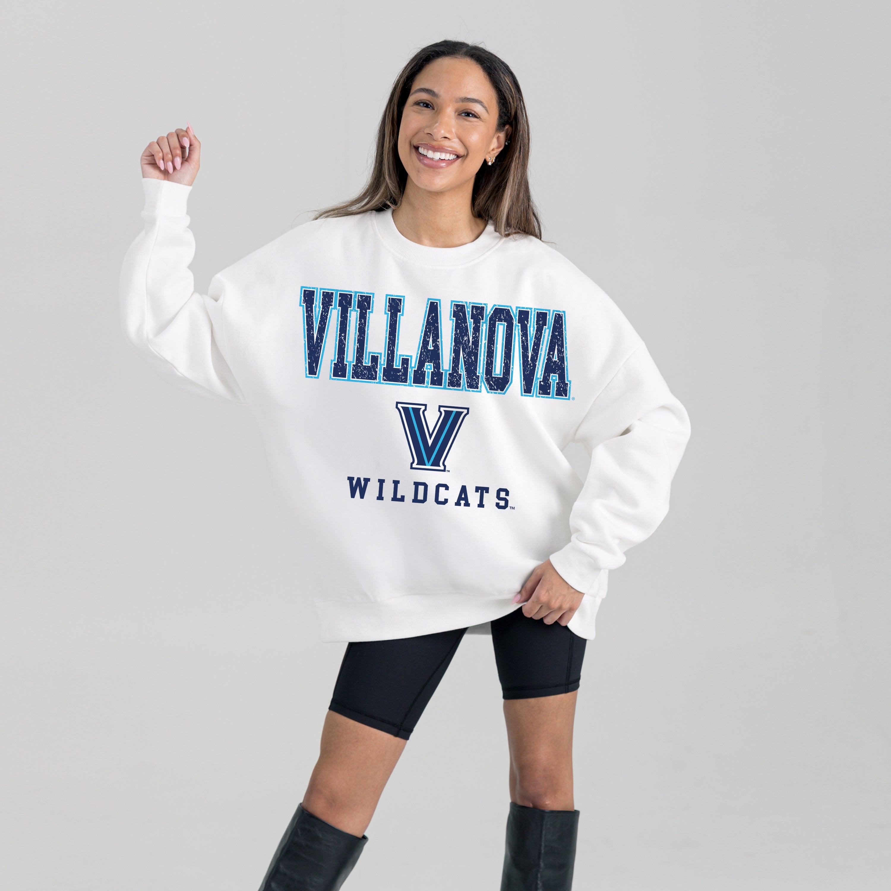 VILLANOVA WILDCATS FREESTYLE PREMIUM FLEECE CREWNECK PULLOVER