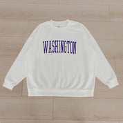 WASHINGTON HUSKIES ALL-STAR APPEAL PREMIUM FLEECE DROP SHOULDER CREWNECK PULLOVER BY MADI PREWETT TROUTT