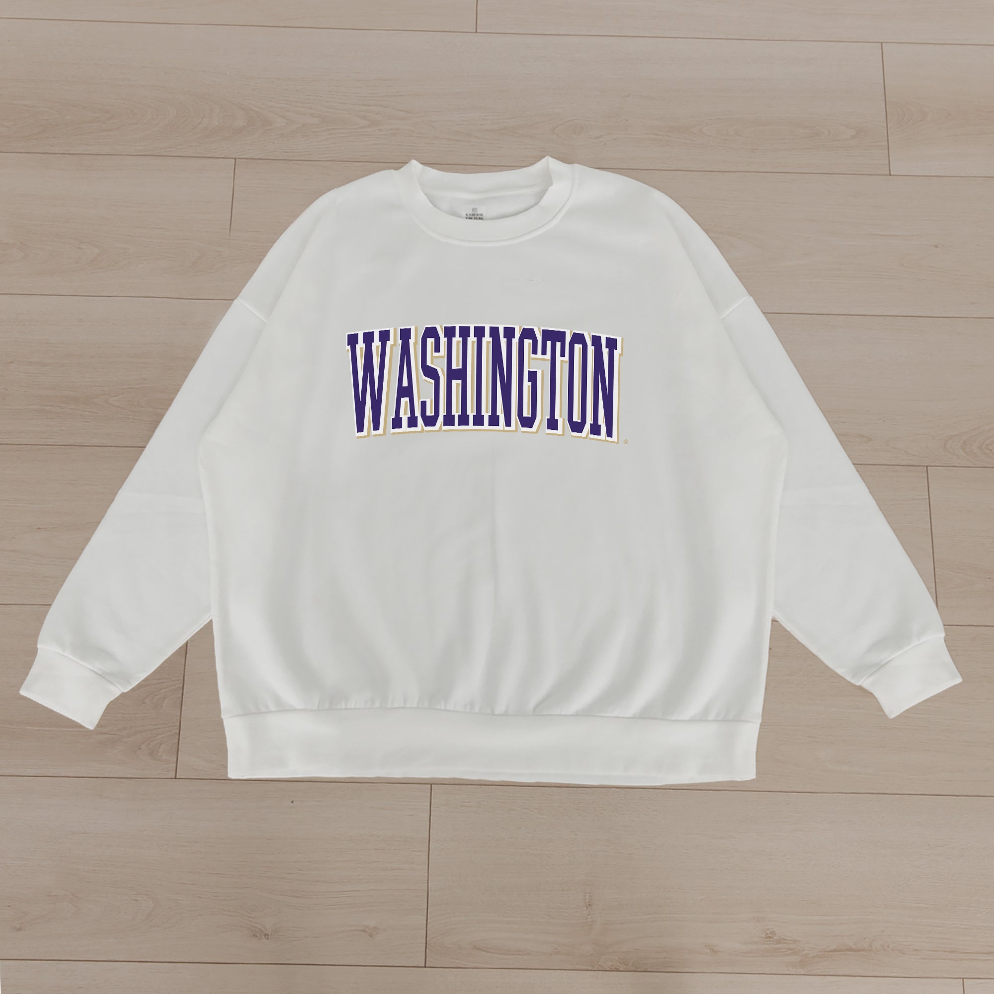 WASHINGTON HUSKIES ALL-STAR APPEAL PREMIUM FLEECE DROP SHOULDER CREWNECK PULLOVER BY MADI PREWETT TROUTT