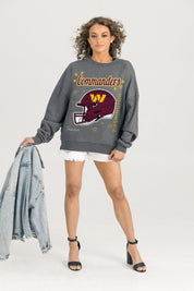 WASHINGTON COMMANDERS READY TO RUMBLE PREMIUM FLEECE DROP SHOULDER CREWNECK PULLOVER