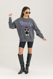 WASHINGTON HUSKIES READY TO RUMBLE PREMIUM FLEECE DROP SHOULDER CREWNECK PULLOVER