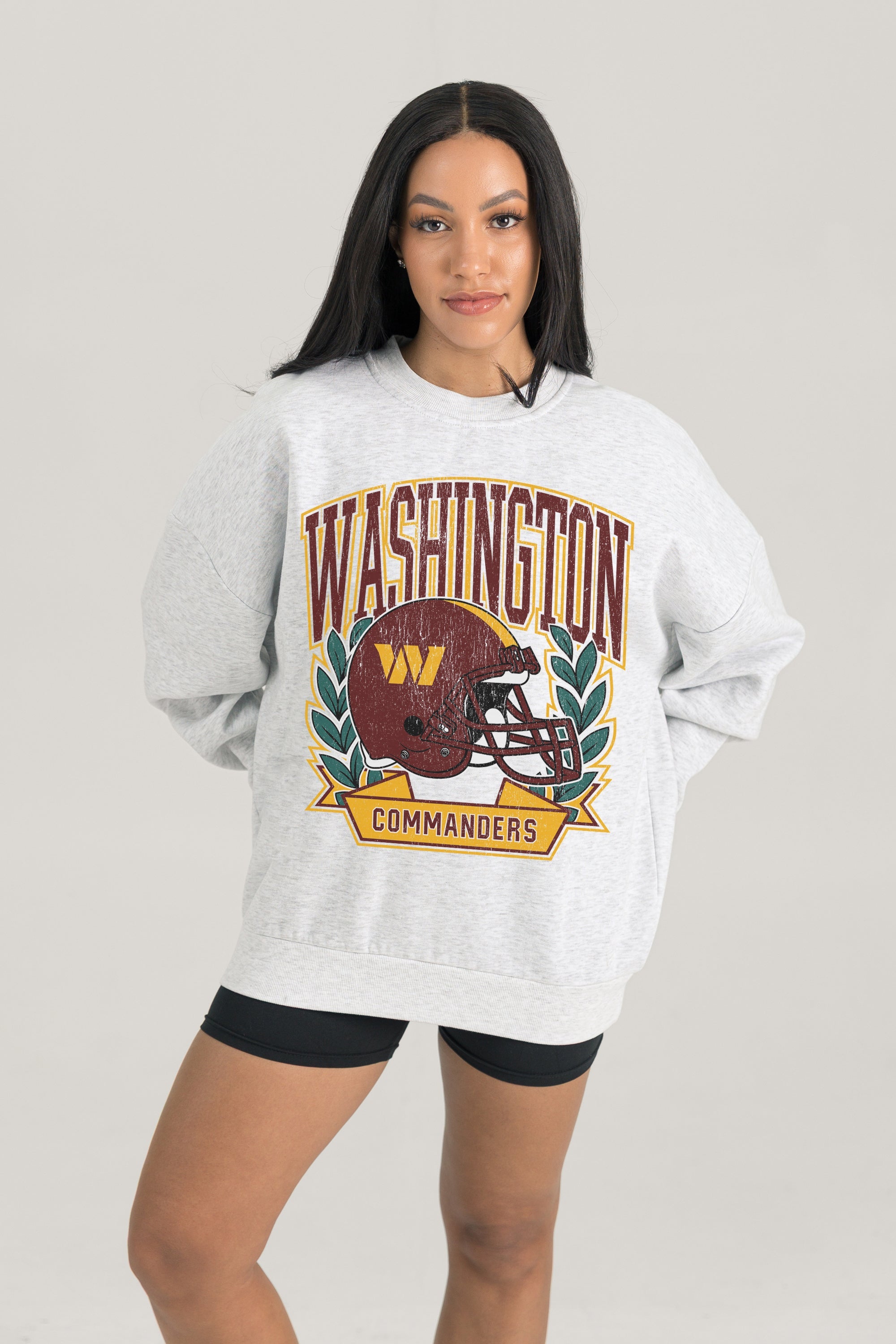 WASHINGTON COMMANDERS HERITAGE PREMIUM FLEECE DROP SHOULDER CREWNECK PULLOVER