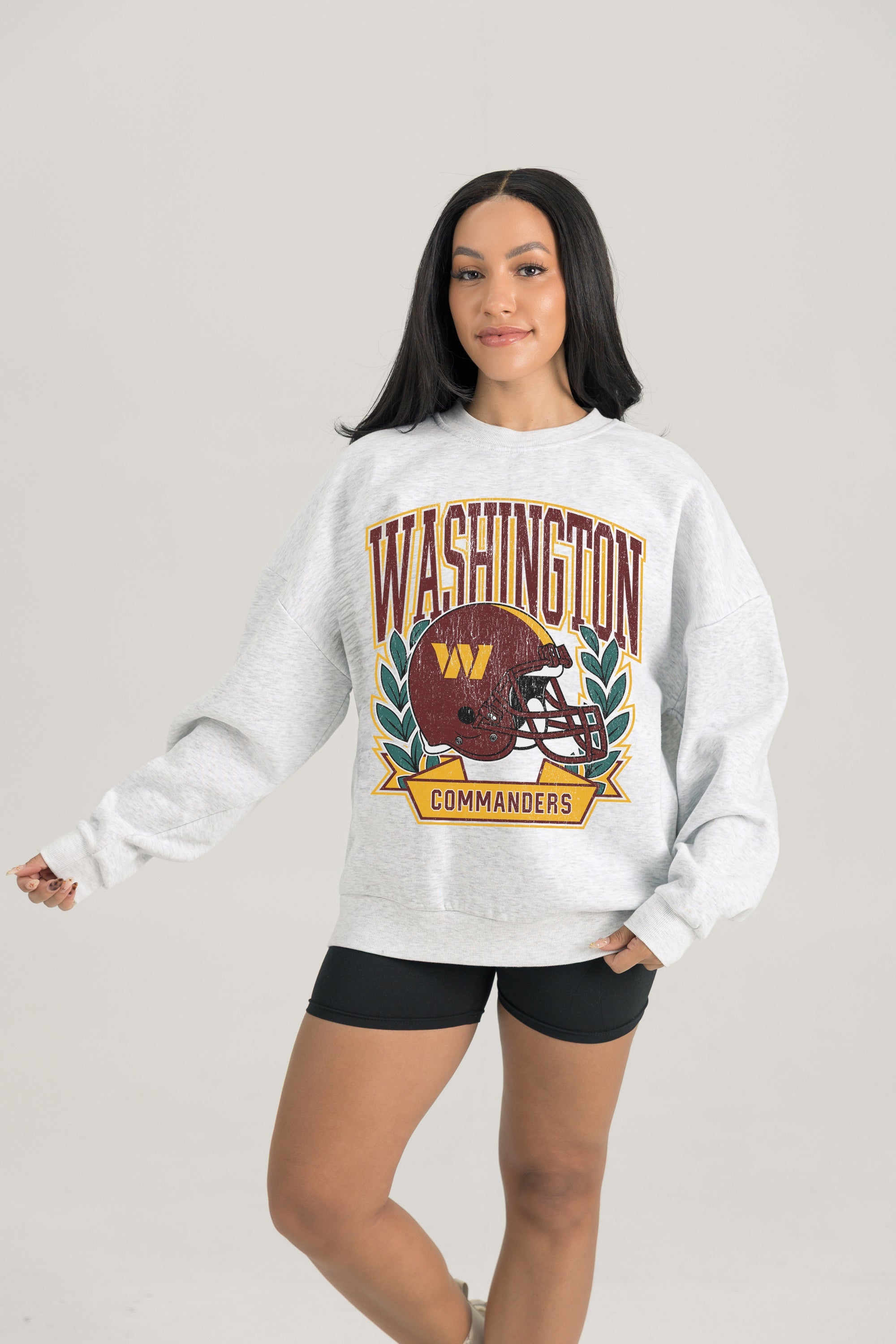 WASHINGTON COMMANDERS HERITAGE PREMIUM FLEECE DROP SHOULDER CREWNECK PULLOVER