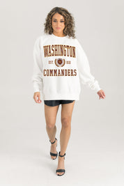 WASHINGTON COMMANDERS TIMELESS TRIUMPH PREMIUM FLEECE DROP SHOULDER CREWNECK PULLOVER