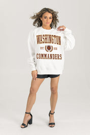 WASHINGTON COMMANDERS TIMELESS TRIUMPH PREMIUM FLEECE DROP SHOULDER CREWNECK PULLOVER