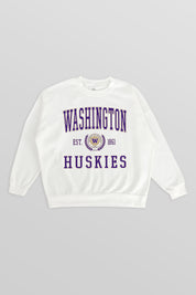 WASHINGTON HUSKIES TIMELESS TRIUMPH PREMIUM FLEECE DROP SHOULDER CREWNECK PULLOVER