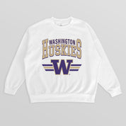WASHINGTON HUSKIES SWIFT STRIKE PREMIUM FLEECE DROP SHOULDER CREWNECK PULLOVER