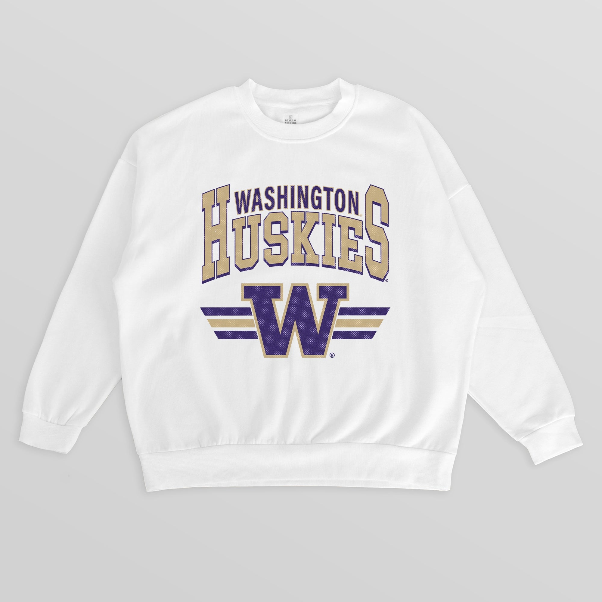 WASHINGTON HUSKIES SWIFT STRIKE PREMIUM FLEECE DROP SHOULDER CREWNECK PULLOVER