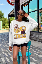 WASHINGTON COMMANDERS HARD EARNED PREMIUM FLEECE CREWNECK PULLOVER