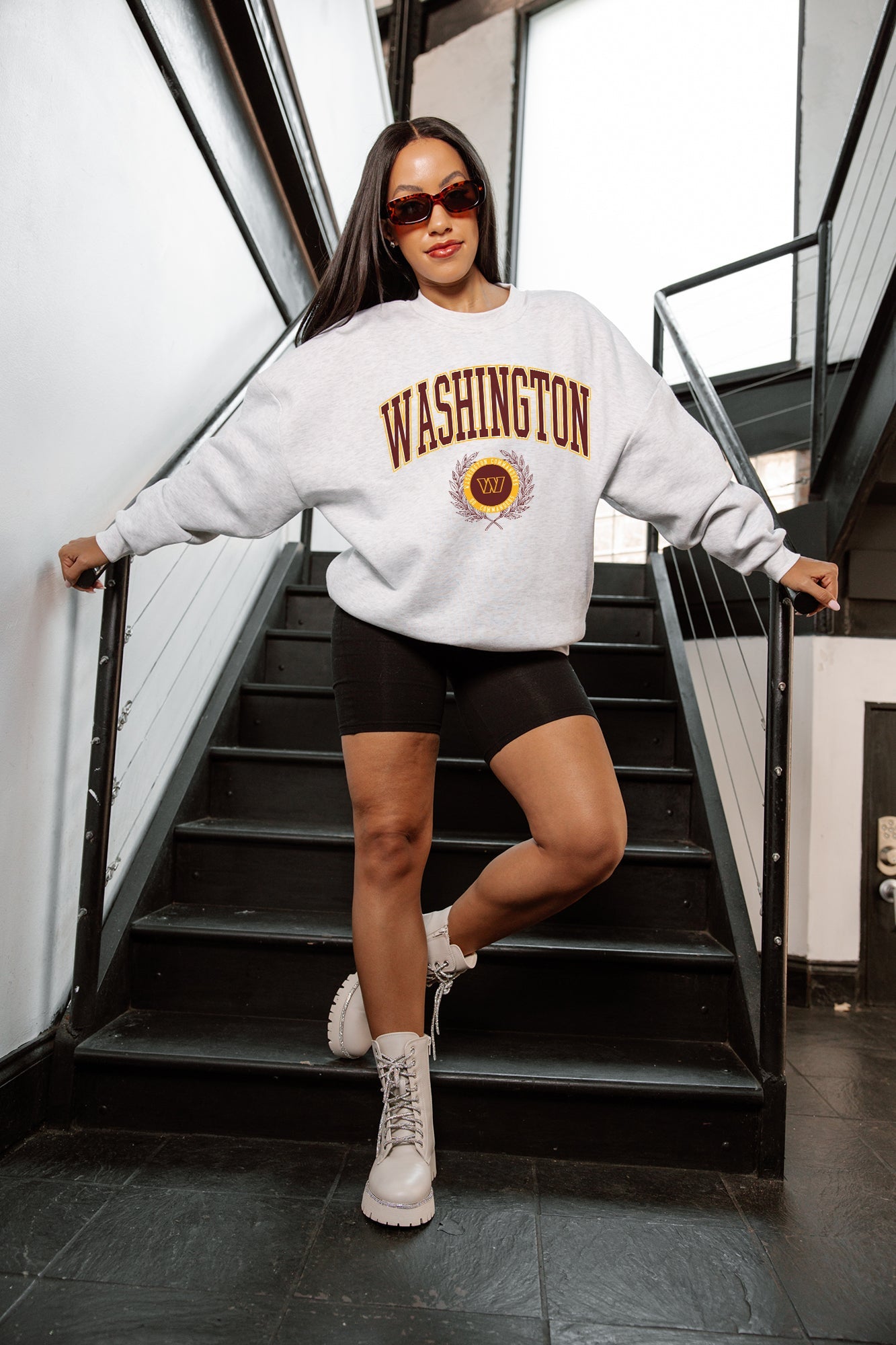 WASHINGTON COMMANDERS TRADITION REFINED PREMIUM FLEECE CREWNECK PULLOVER