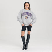 WASHINGTON HUSKIES TRADITION REFINED PREMIUM FLEECE CREWNECK PULLOVER