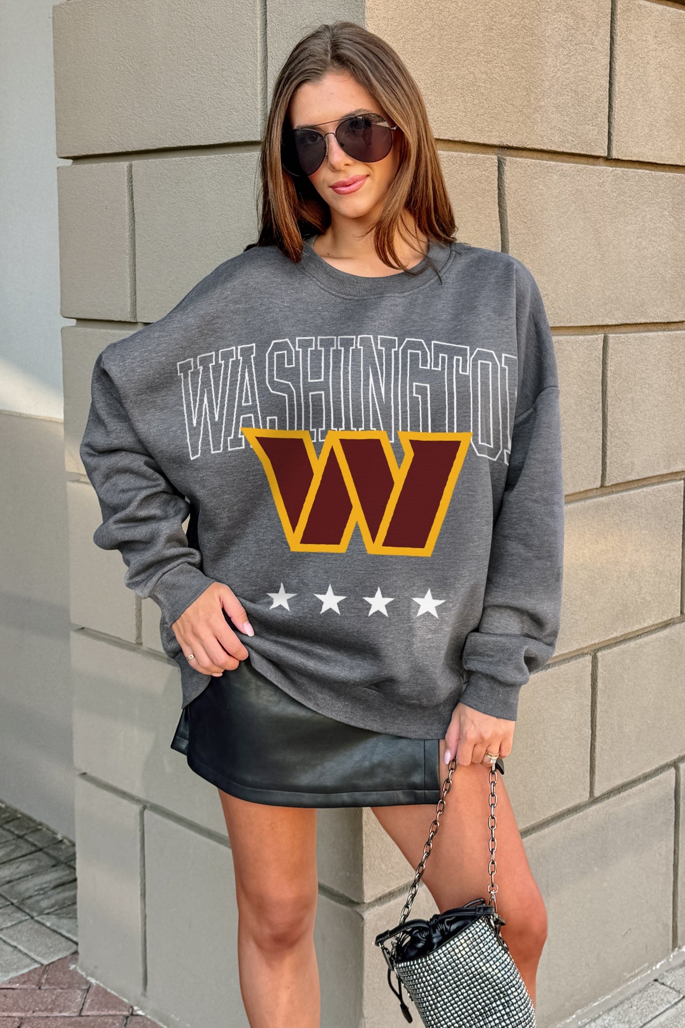 WASHINGTON COMMANDERS RISING STAR PREMIUM FLEECE CREWNECK PULLOVER