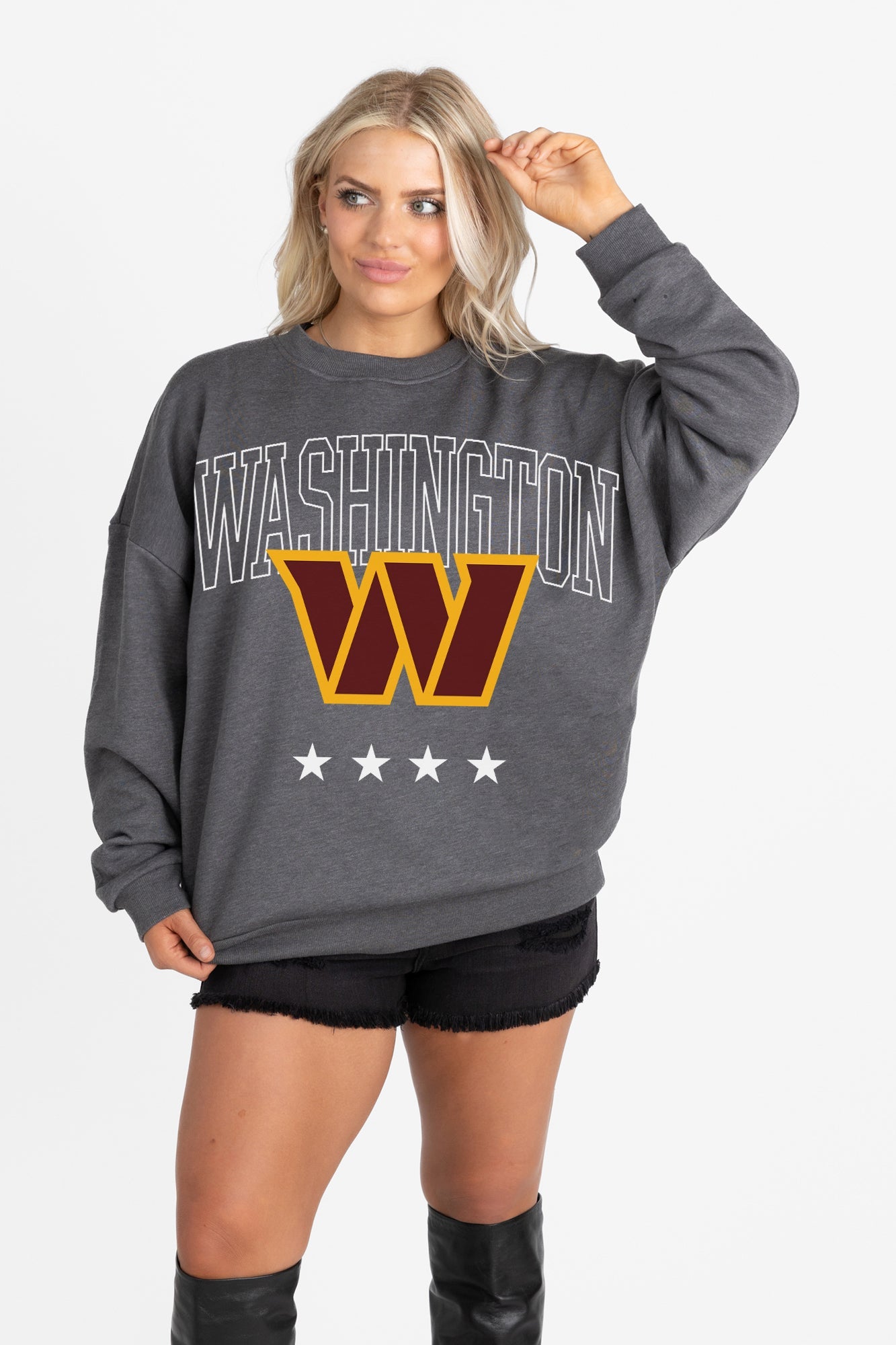 WASHINGTON COMMANDERS RISING STAR PREMIUM FLEECE CREWNECK PULLOVER