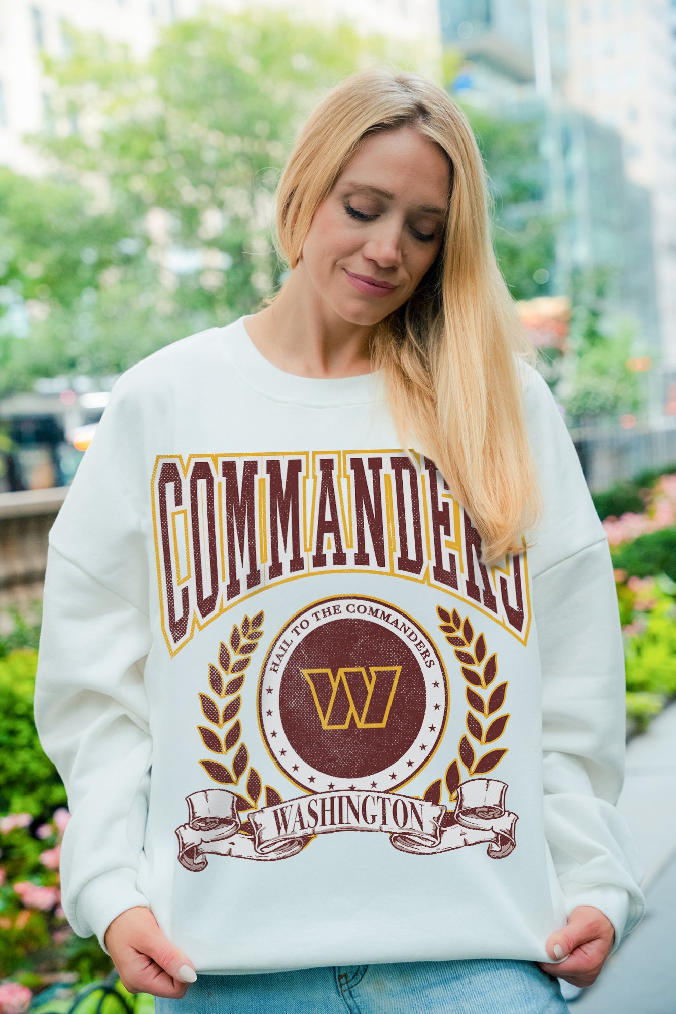 WASHINGTON COMMANDERS STAY COOL PREMIUM FLEECE CREWNECK PULLOVER