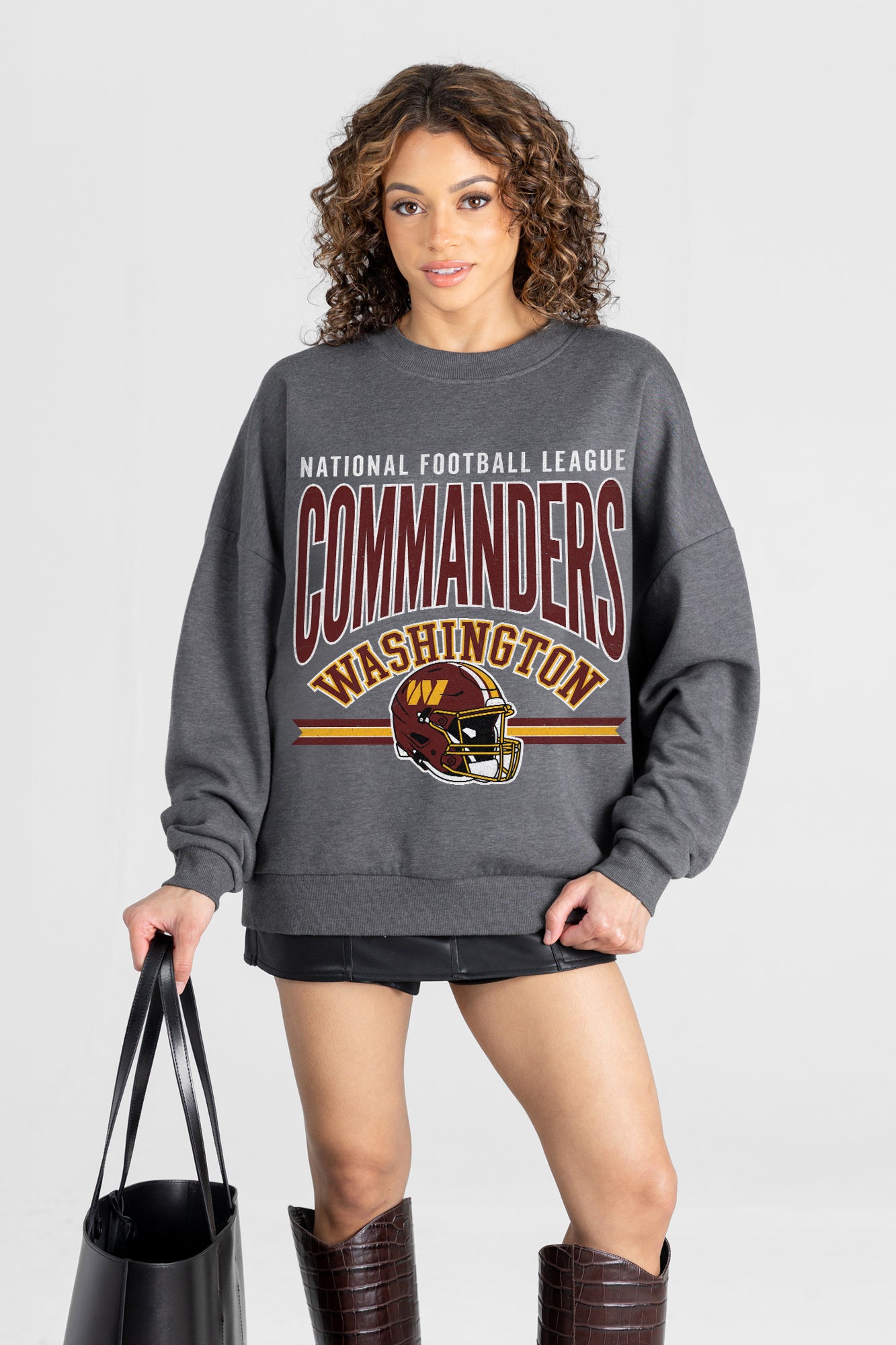WASHINGTON COMMANDERS KICKOFF CLASSIC PREMIUM FLEECE DROP SHOULDER CREWNECK PULLOVER