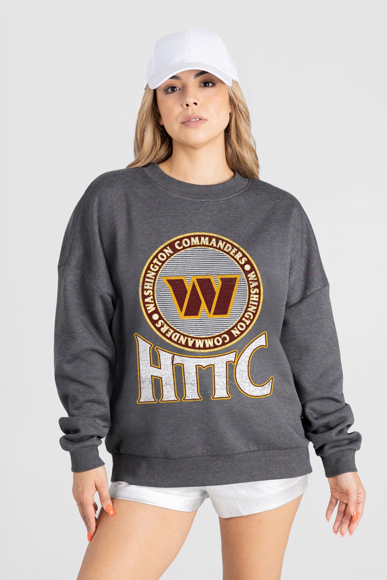 WASHINGTON COMMANDERS SATURDAY SEAL PREMIUM FLEECE DROP SHOULDER CREWNECK PULLOVER
