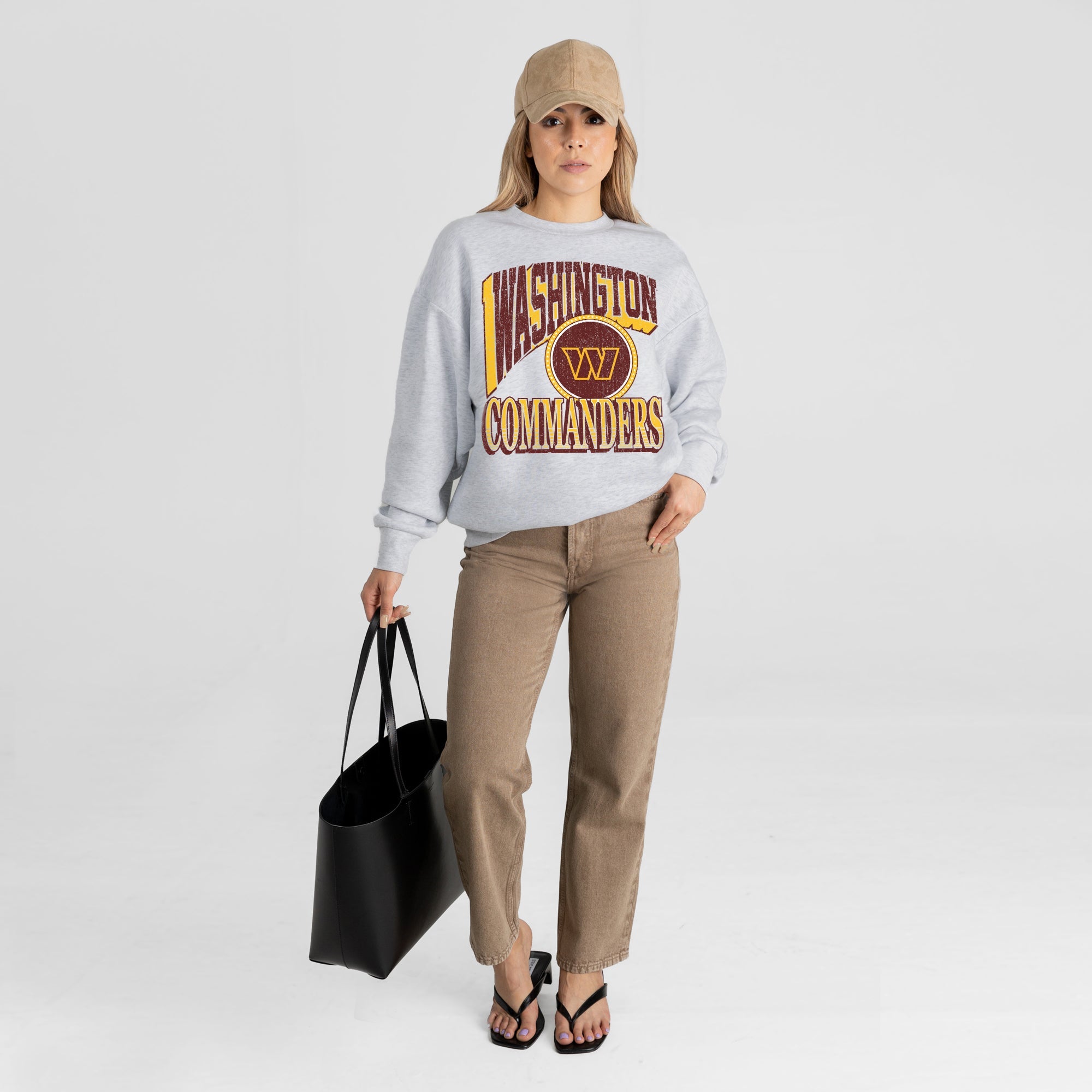 WASHINGTON COMMANDERS GAME ON PREMIUM FLEECE DROP SHOULDER CREWNECK PULLOVER