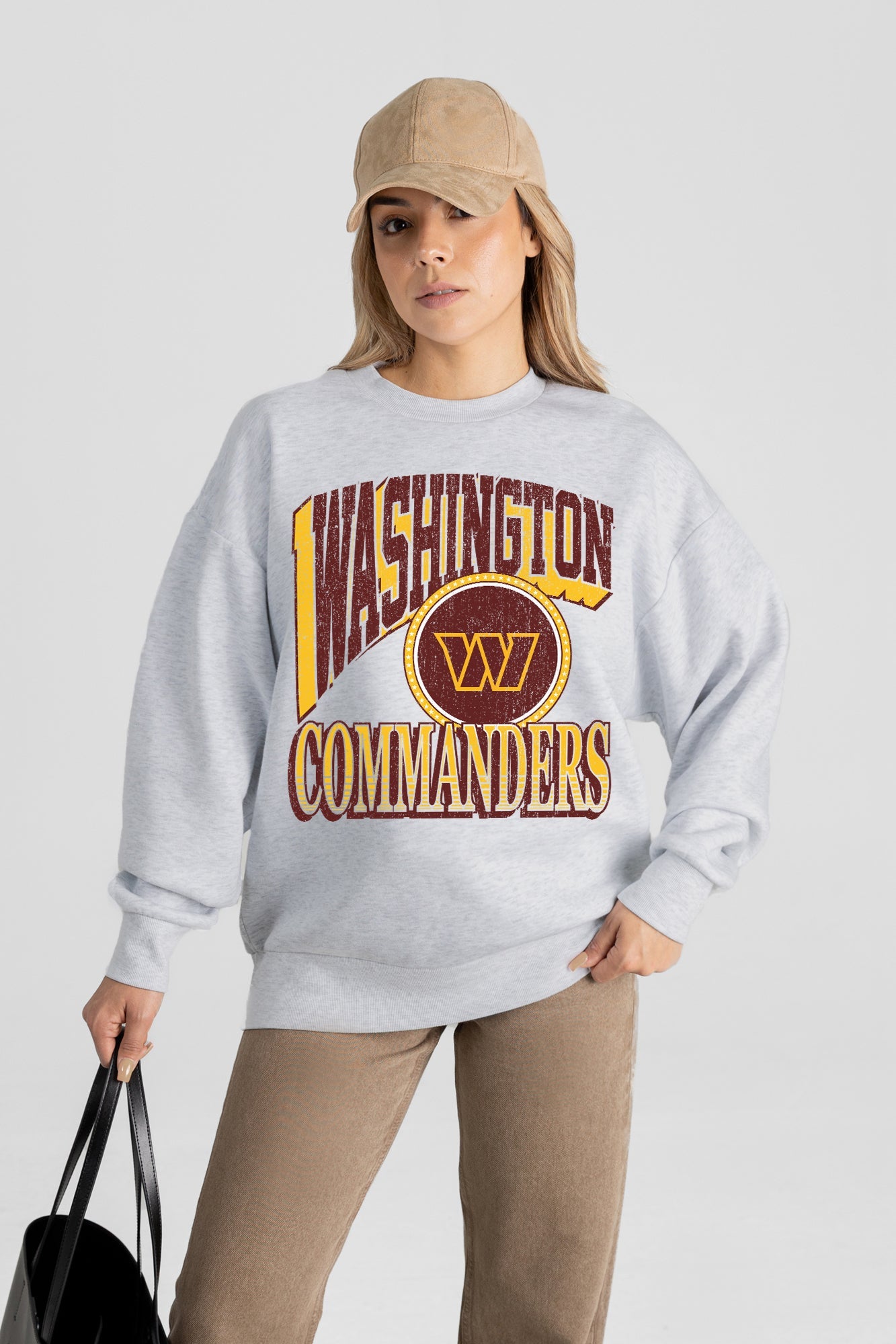 WASHINGTON COMMANDERS GAME ON PREMIUM FLEECE DROP SHOULDER CREWNECK PULLOVER