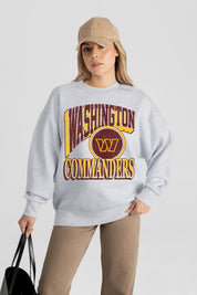 WASHINGTON COMMANDERS GAME ON PREMIUM FLEECE DROP SHOULDER CREWNECK PULLOVER