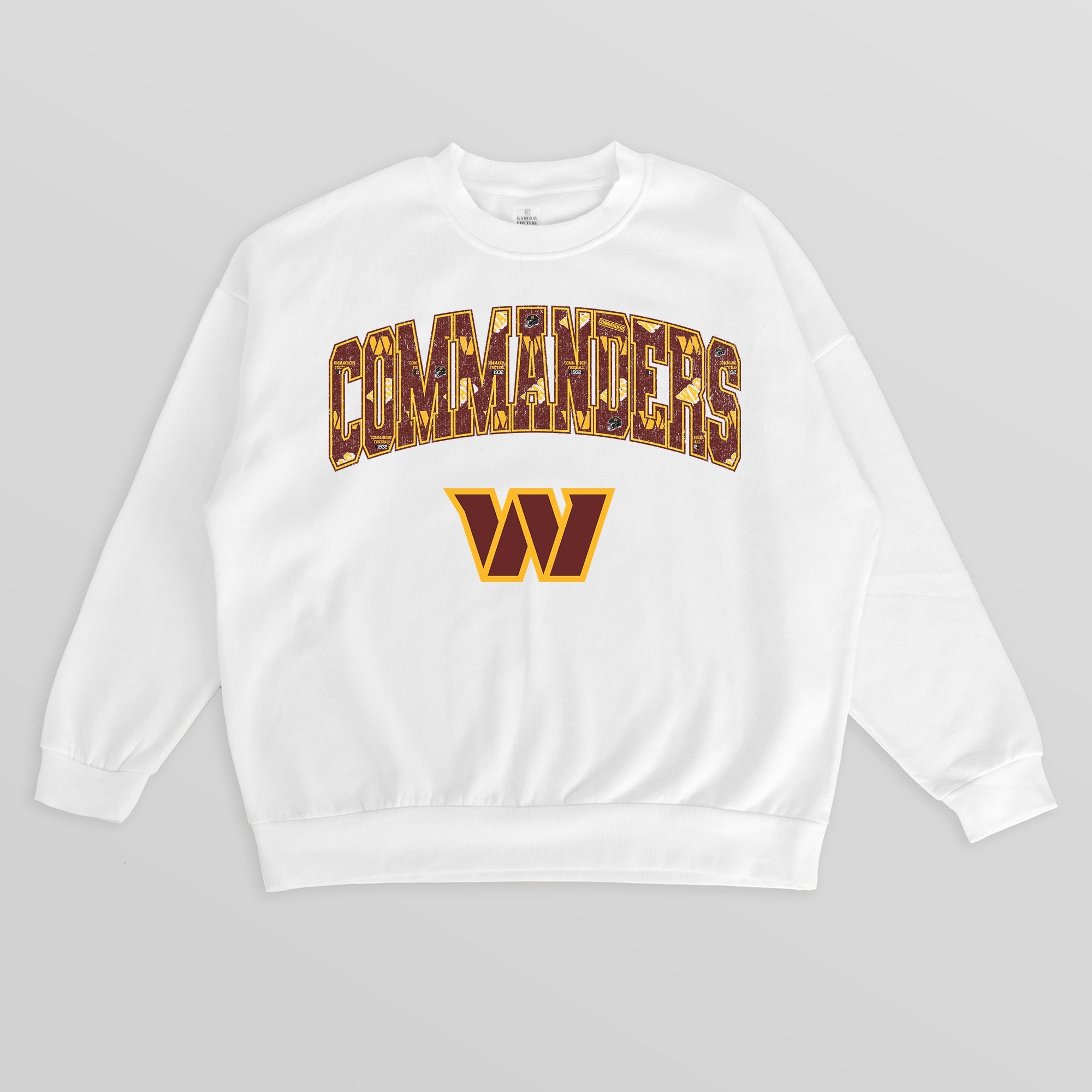 WASHINGTON COMMANDERS SWEET PLAY PREMIUM FLEECE DROP SHOULDER CREWNECK PULLOVER