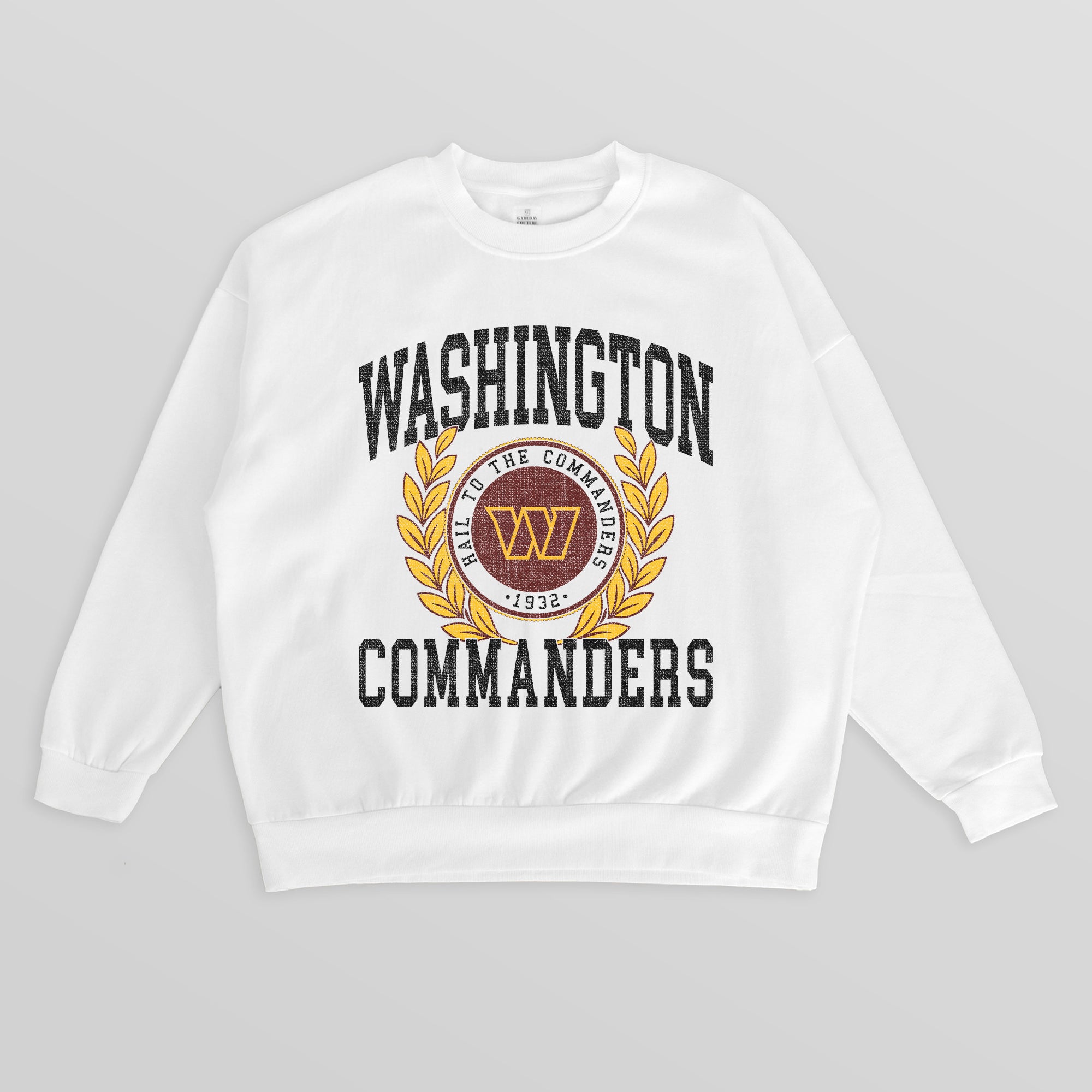 WASHINGTON COMMANDERS GOLD STANDARD PREMIUM FLEECE DROP SHOULDER CREWNECK PULLOVER