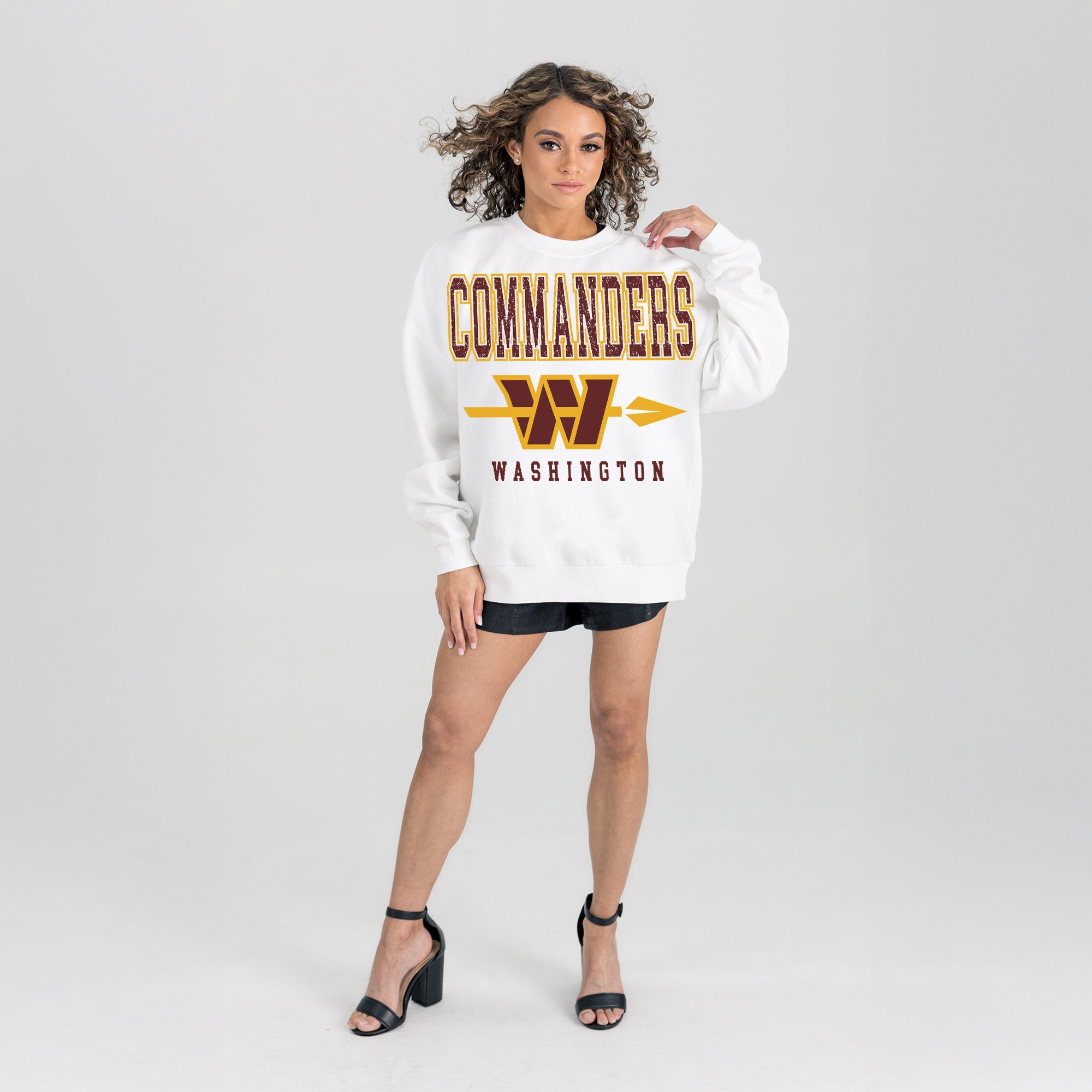 WASHINGTON COMMANDERS Sunday Drives Fleece Crewneck Pullover