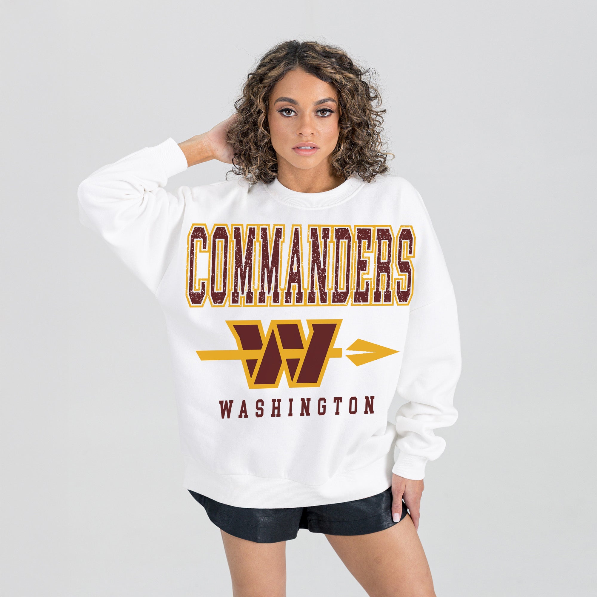 WASHINGTON COMMANDERS Sunday Drives Fleece Crewneck Pullover