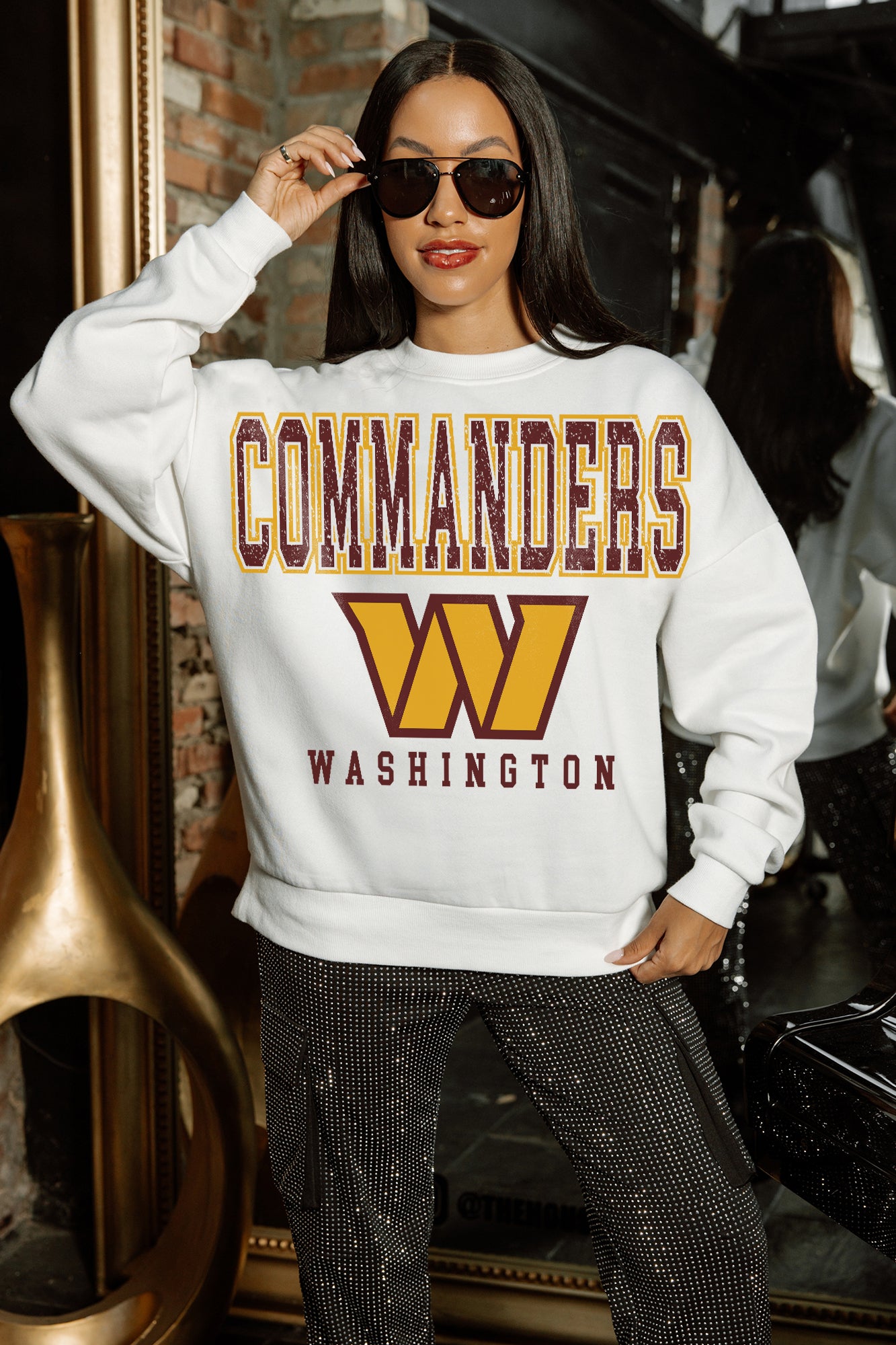 WASHINGTON COMMANDERS Sunday Drives Fleece Crewneck Pullover